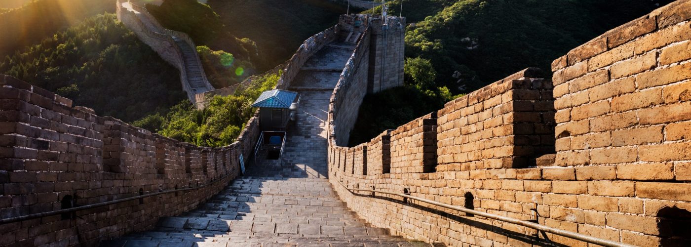 the Great Wall is generally built along an east-to-west line across the historical northern borders of China.